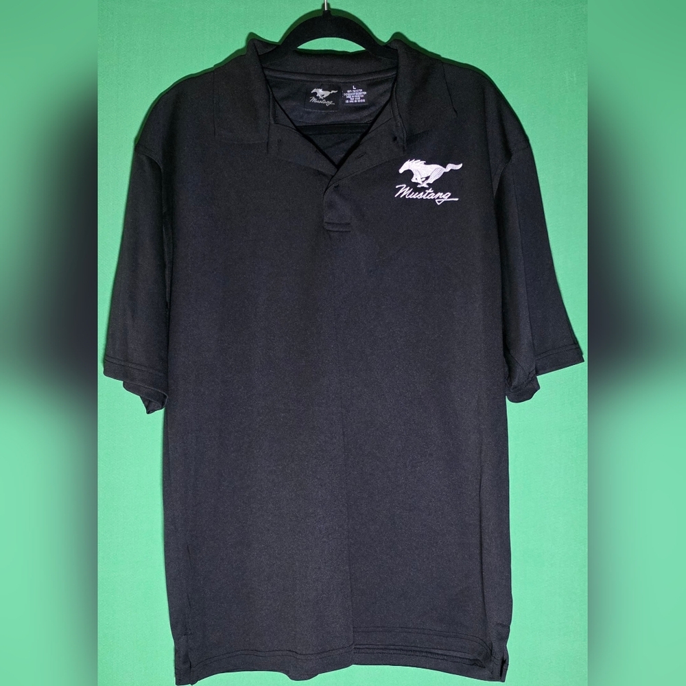 Ford Mustang Black Size Large Polo Shirt for Men